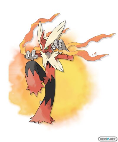1308-09 Pokémon X-Y Mega-Blaziken artwork