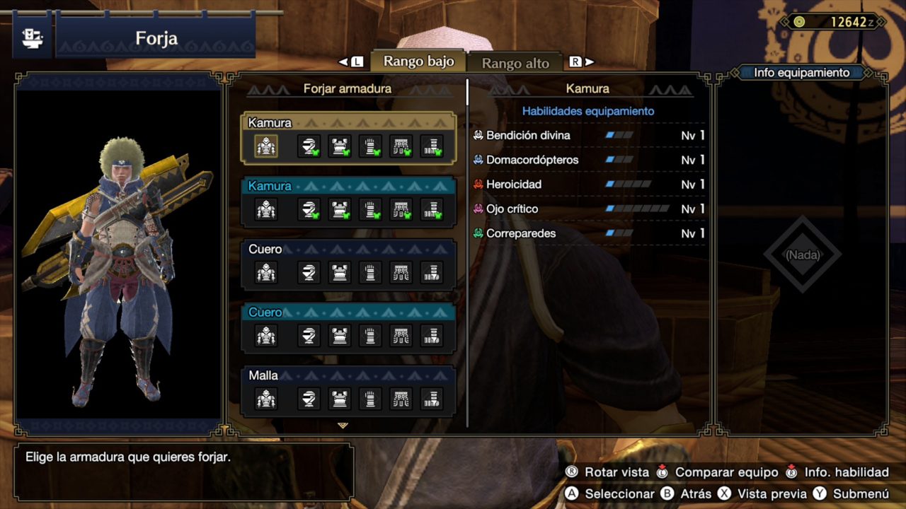 Monster Hunter Rise armadura de Kamura