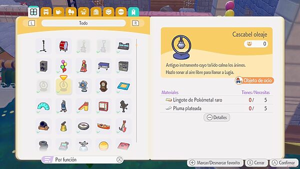 Guía Pokémon Pokopia legendarios completar Pokédex cascabel oleaje